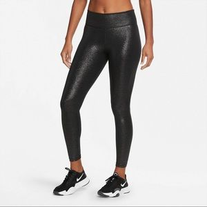 Nike One 7/8 Black Shimmer Leggings NWT